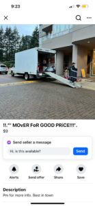 Undersized "moving" truck